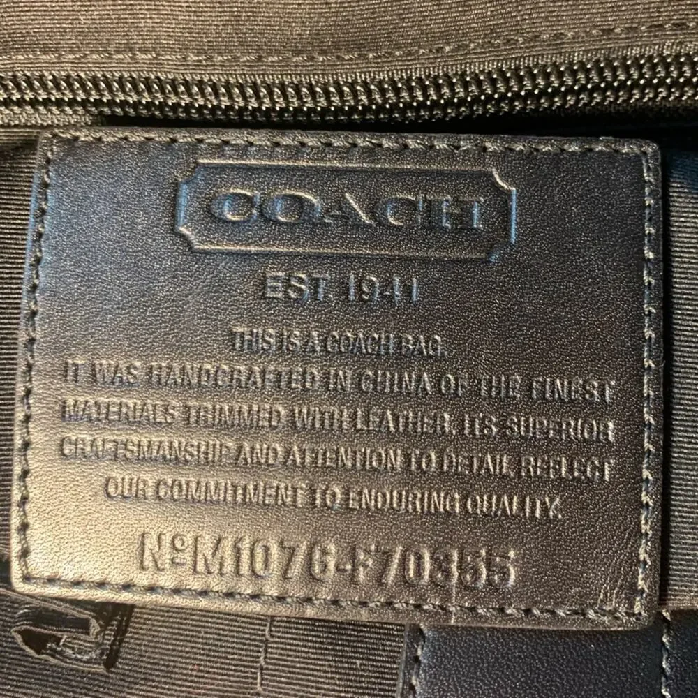 Coach Nylon Laptop Messenger Bag in Black with Silver Hardware